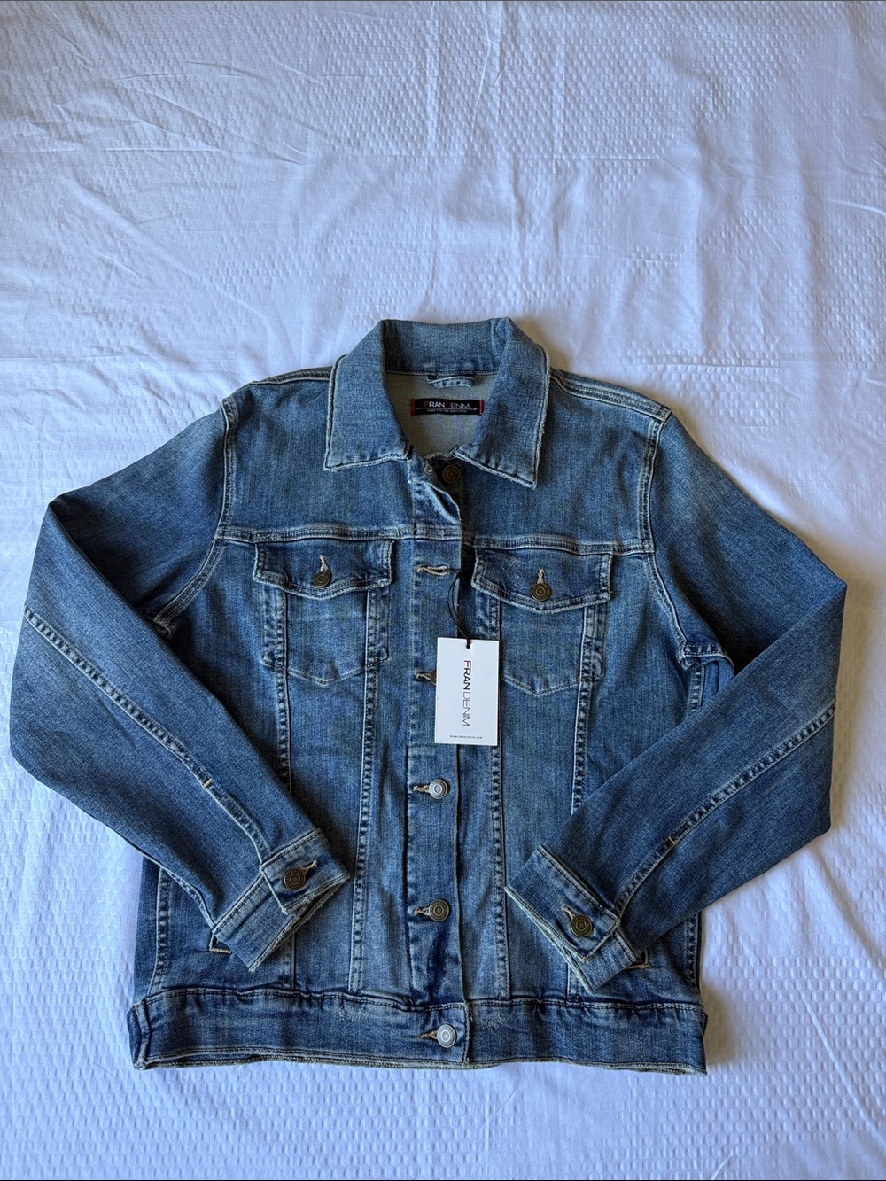 Classic Blue Denim Jacket with Button Front